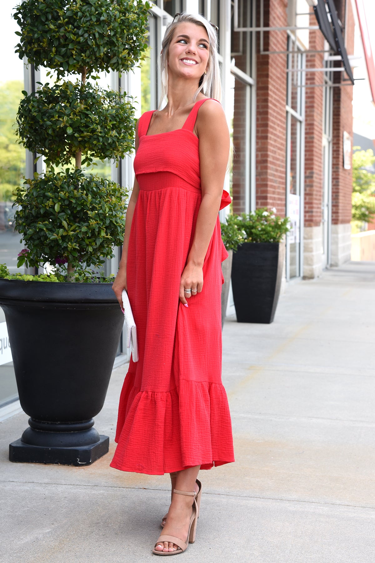 HEY THERE CUTIE DRESS -RED