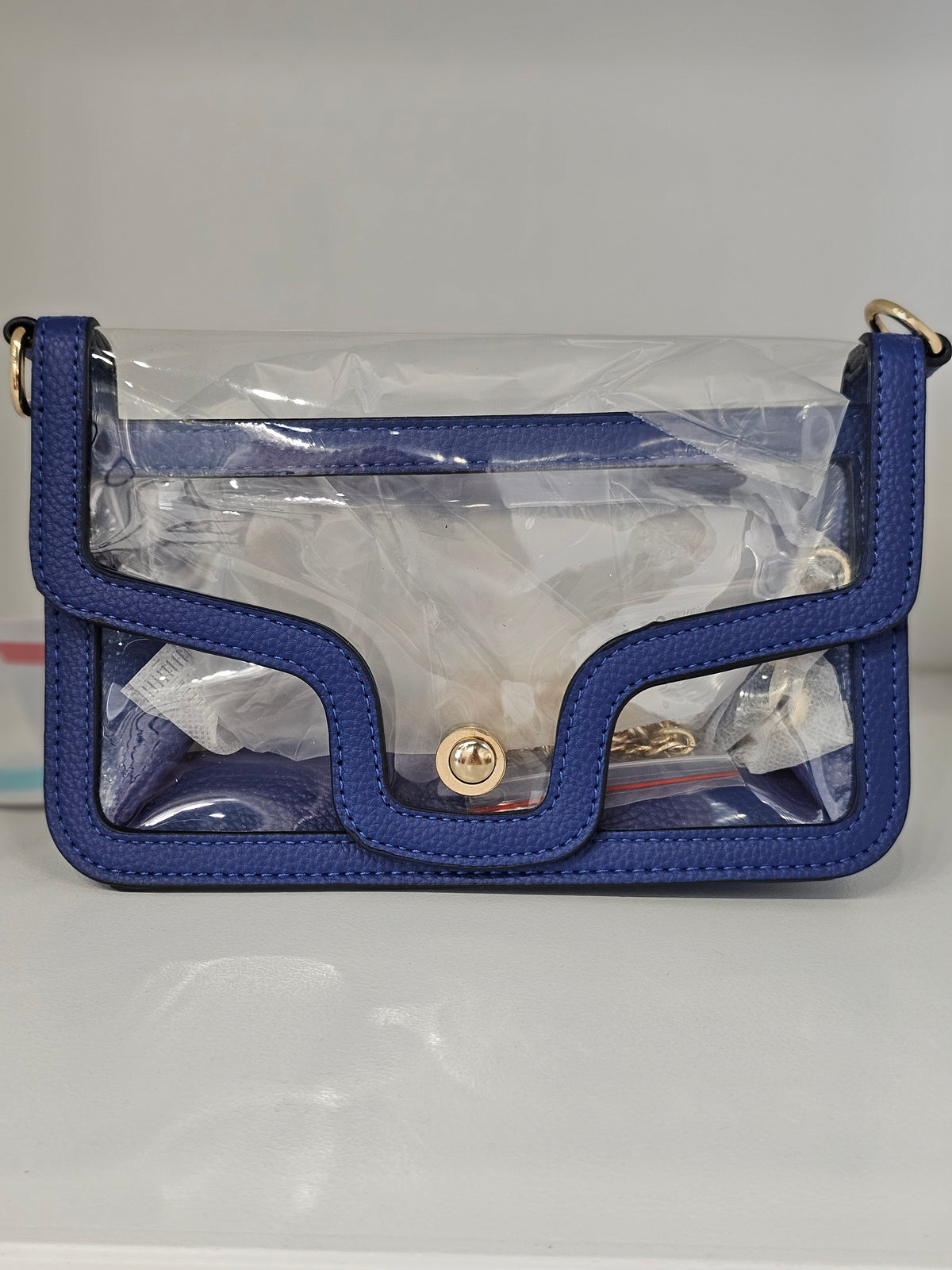 NAVY CLEAR HANDBAGS