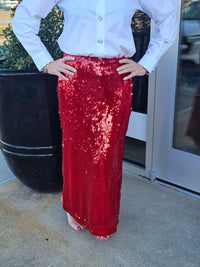 RED SEQUINS SKIRT
