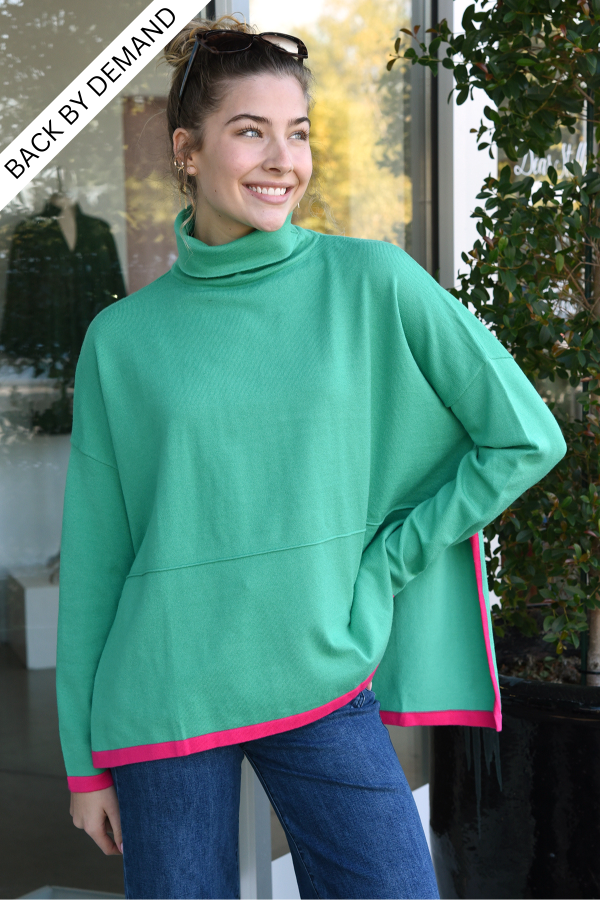 THML COLOR ME HAPPY PONCHO -GREEN