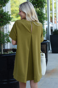 OUT N ABOUT DRESS- OLIVE GREEN