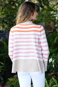 HEATHER STRIPED SWEATER