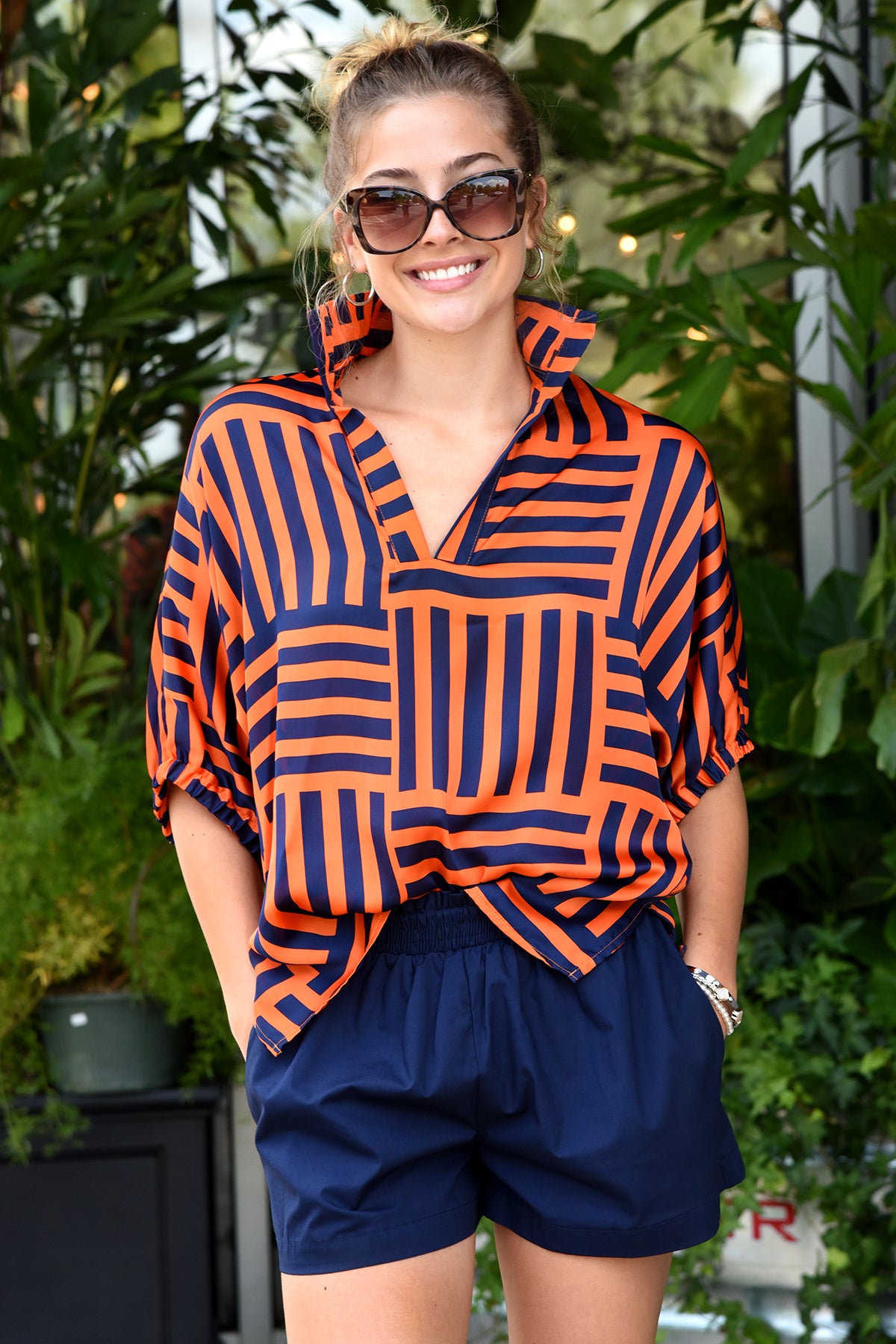 SLOAN TOP -ORANGE STRIPE