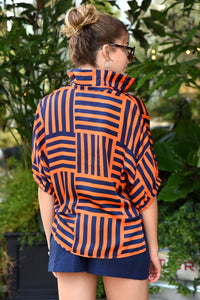 SLOAN TOP -ORANGE STRIPE