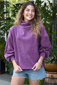 TALK THE TALK TOP -PLUM