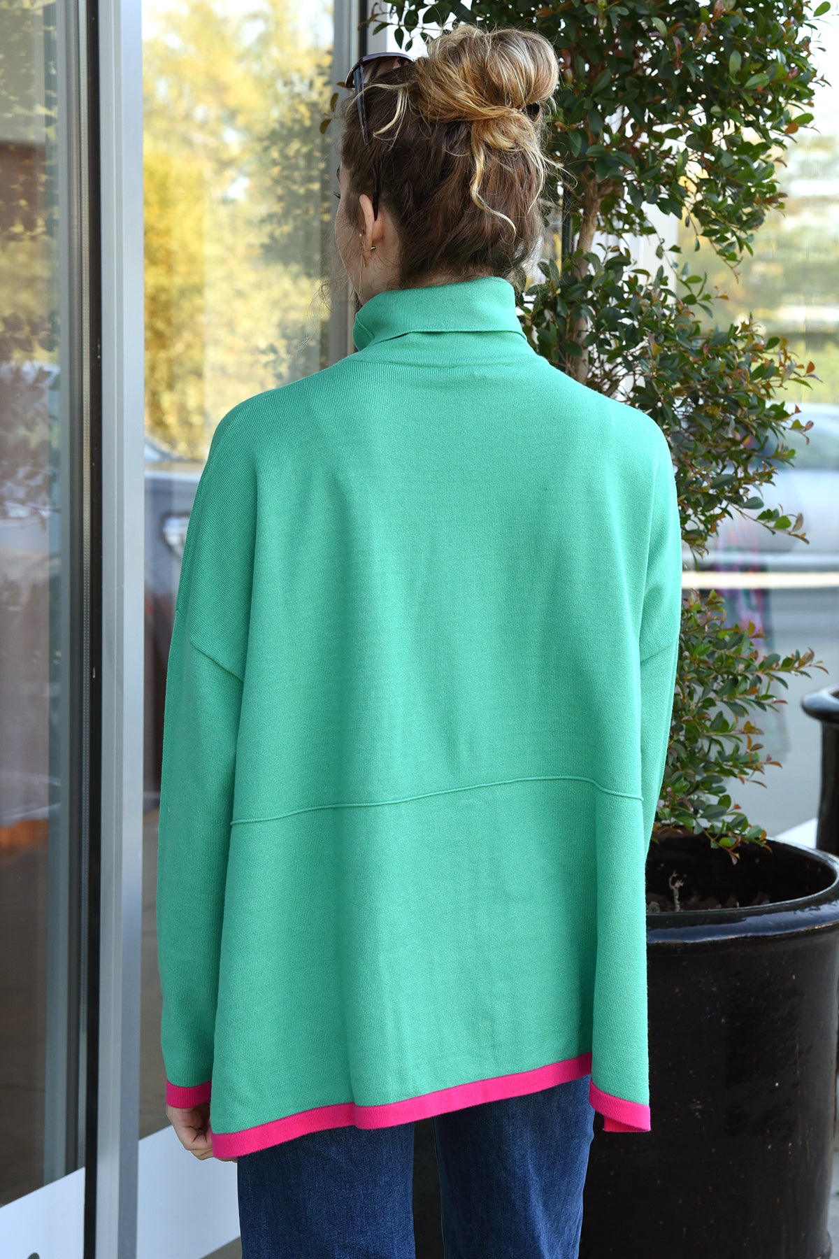 THML COLOR ME HAPPY PONCHO -GREEN