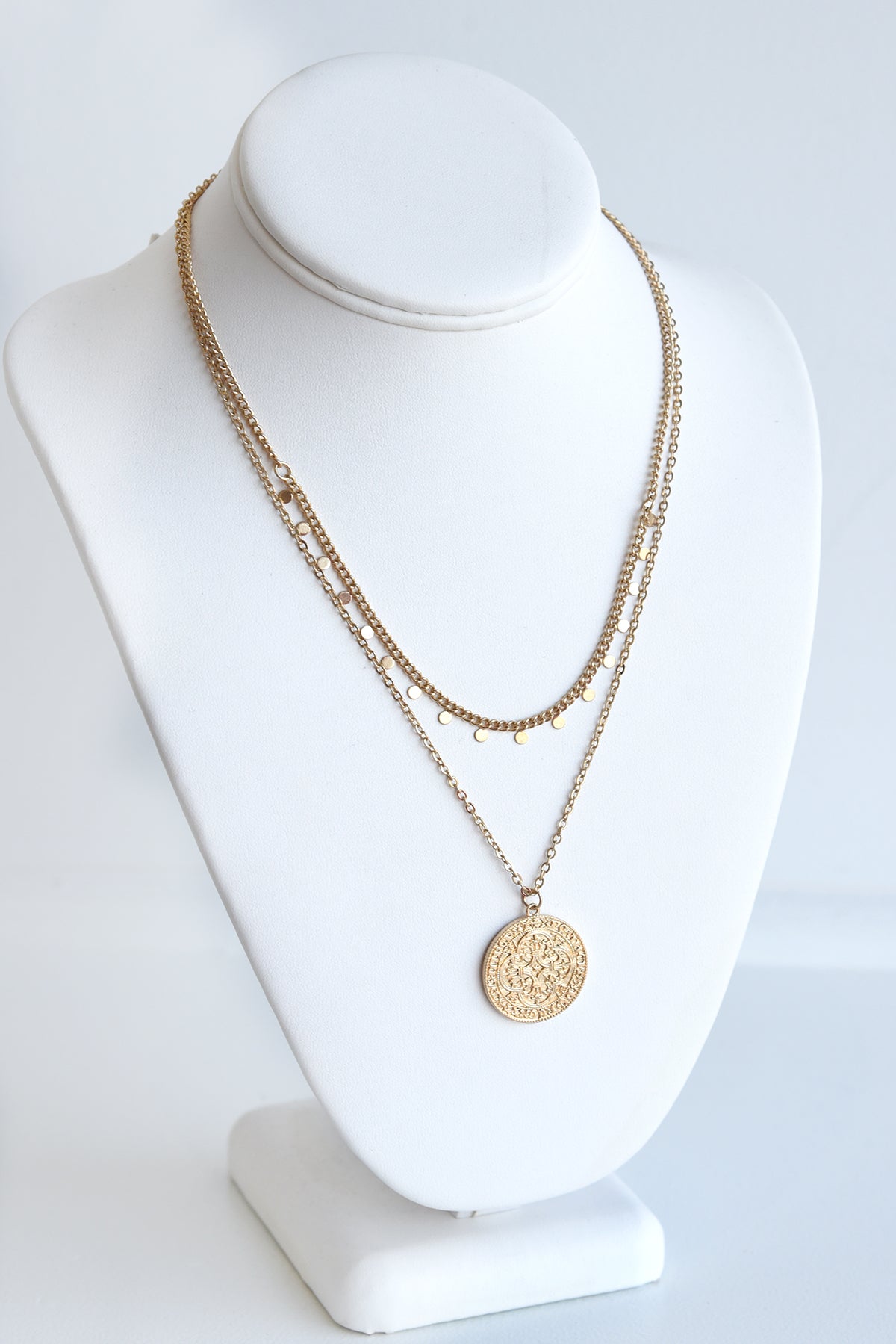 GOLD FRENCH COIN NECKLACE