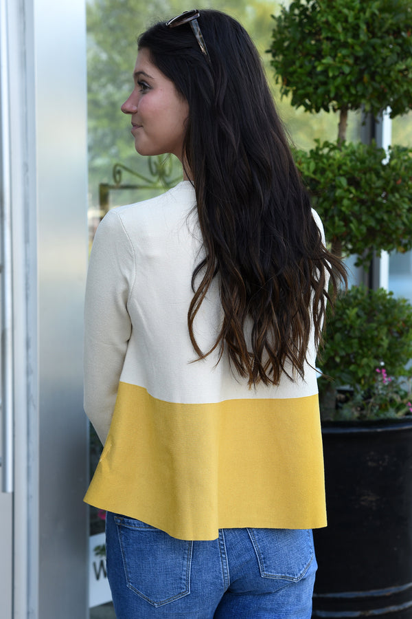 THINK ABOUT IT SWEATER -YELLOW/OAT