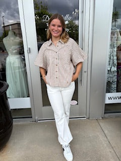 Pecan-striped blouse