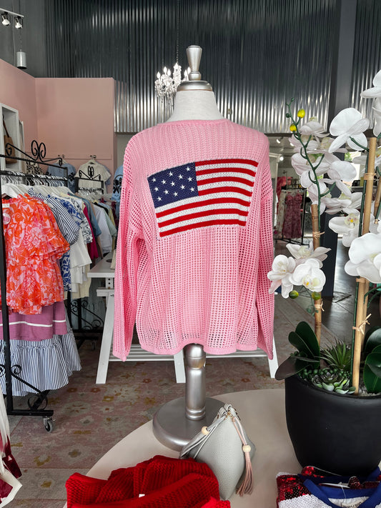 Pink flag sweater