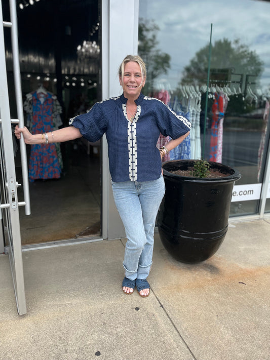 Dark blue blouse
