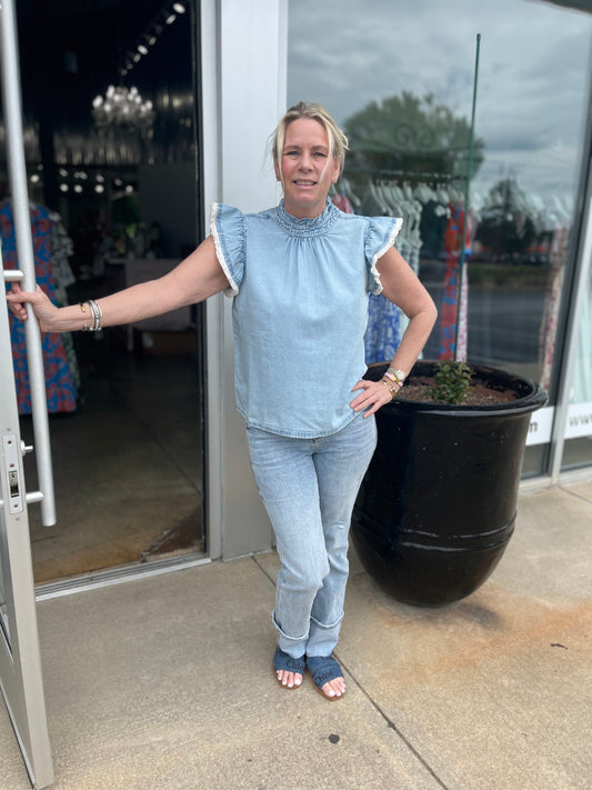 denim blouse