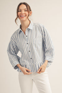 PLAYFUL BLUE TOP - Dear Stella Boutique