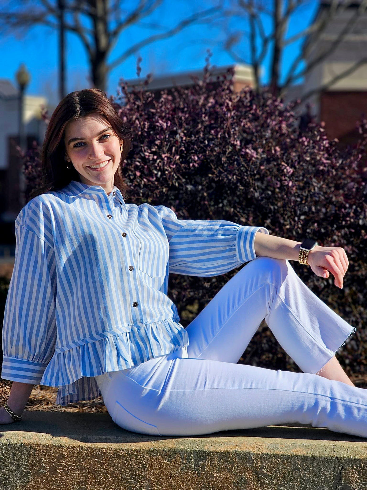 PLAYFUL BLUE TOP - Dear Stella Boutique