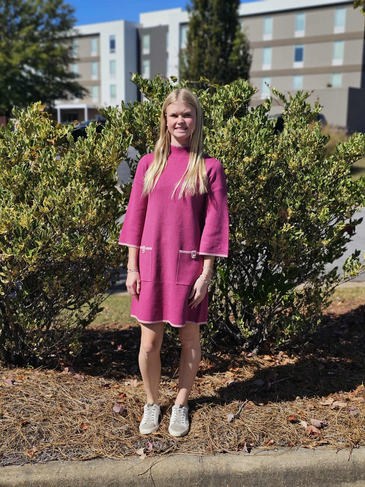 PINK SWEATER DRESS