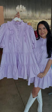 purple rain light purple bottom front cotton  ruffles sleeves