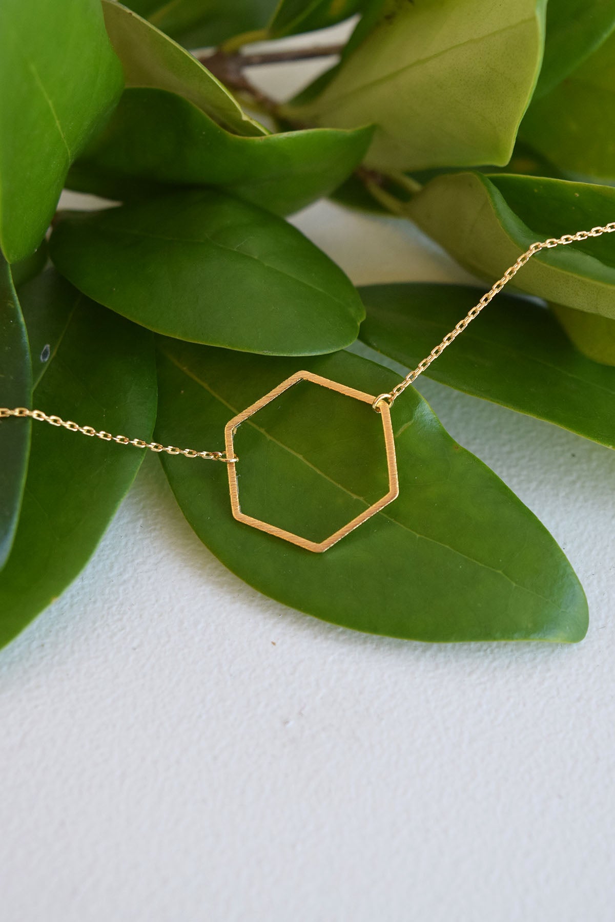 HEXAGON GOLD DAINTY NECKLACE