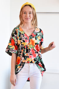 BEST OF THE BEST TOP -BLACK FLORAL