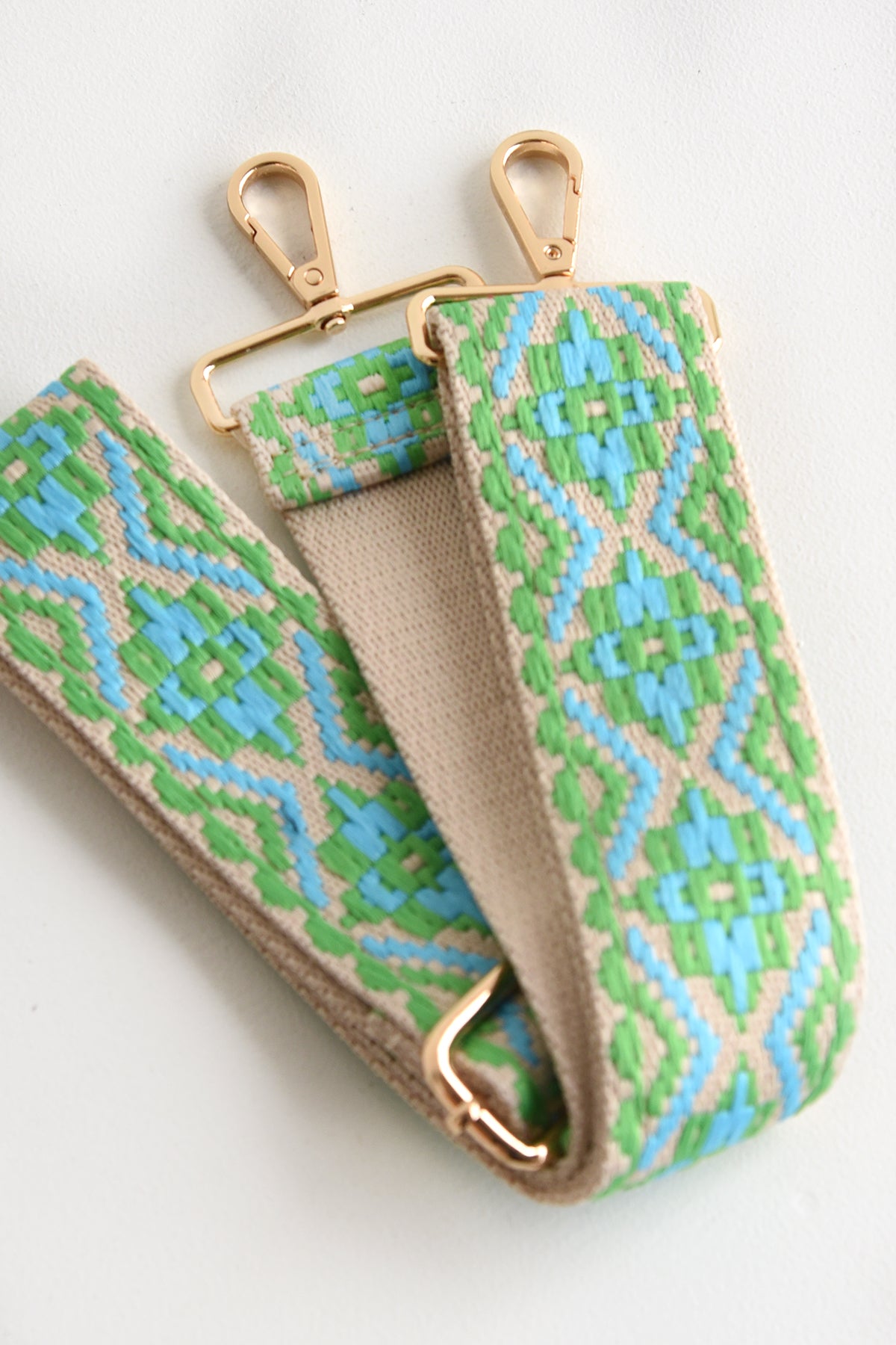 AHDORNED GREEN/BLUE EMBROIDERED STRAP