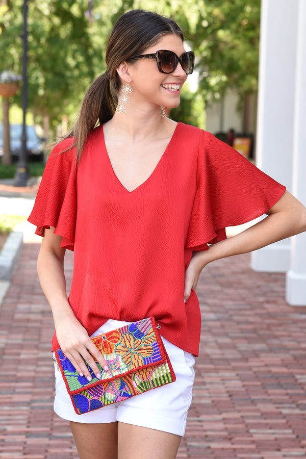 CLEAN AND SIMPLE TOP - RED