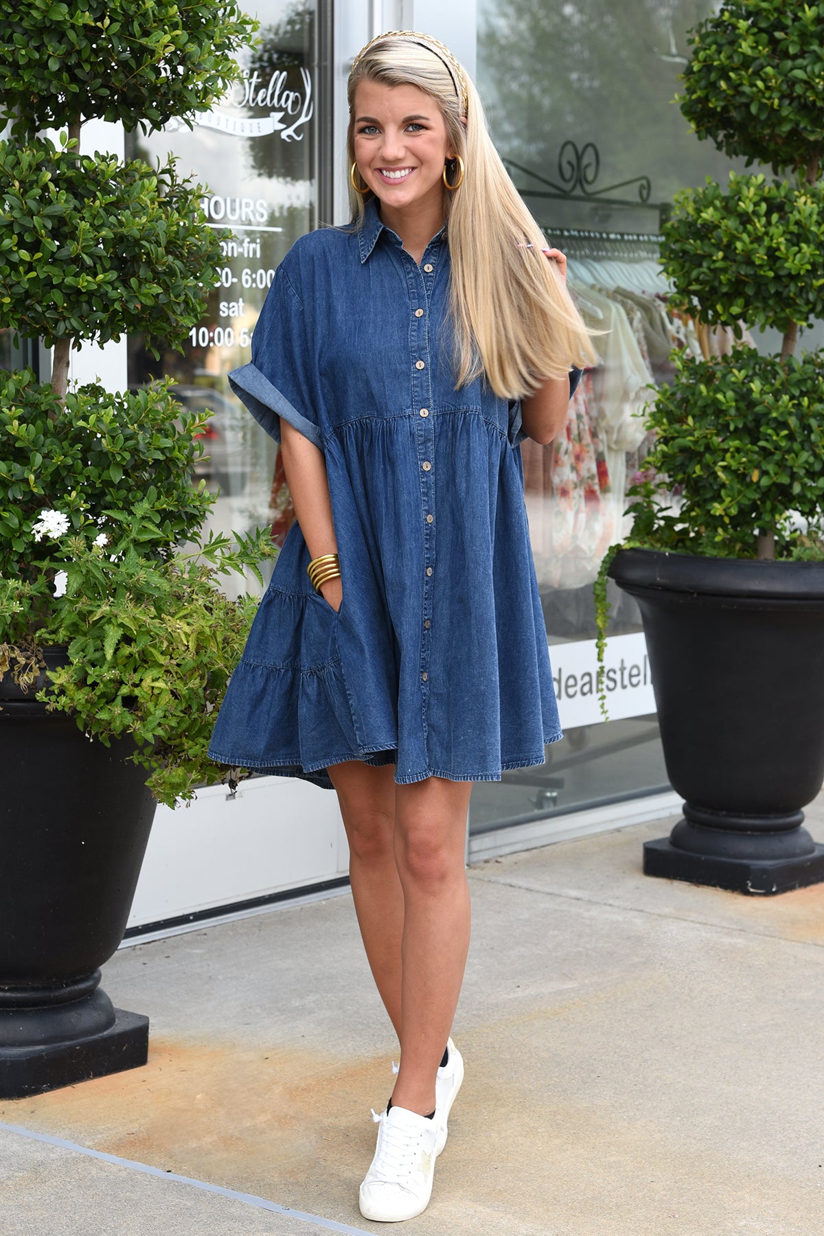 How To Style a Denim Dress For Winter As Well As A Tiered Dress