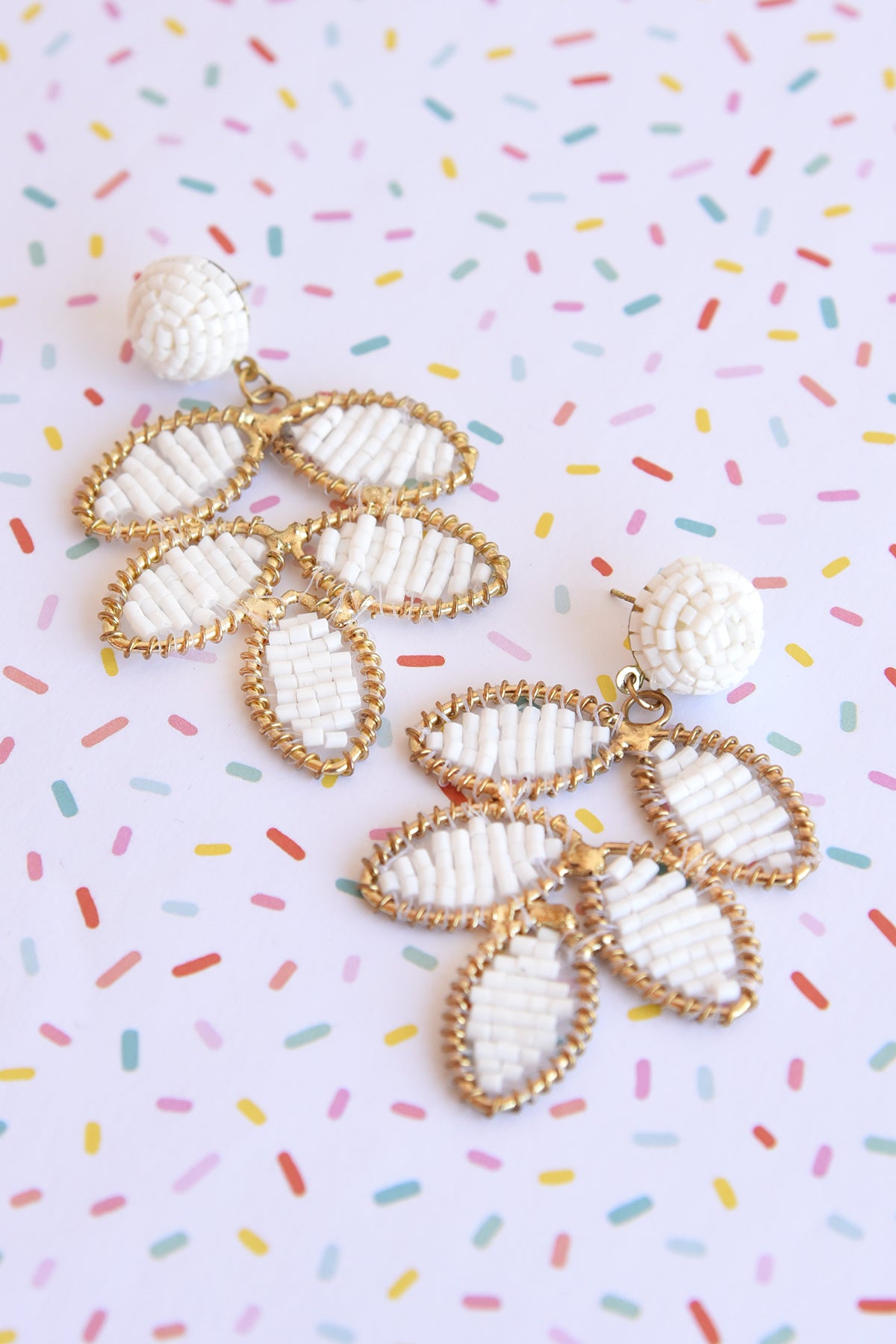 White Wedding Earrings – Sweetgrass Crafts