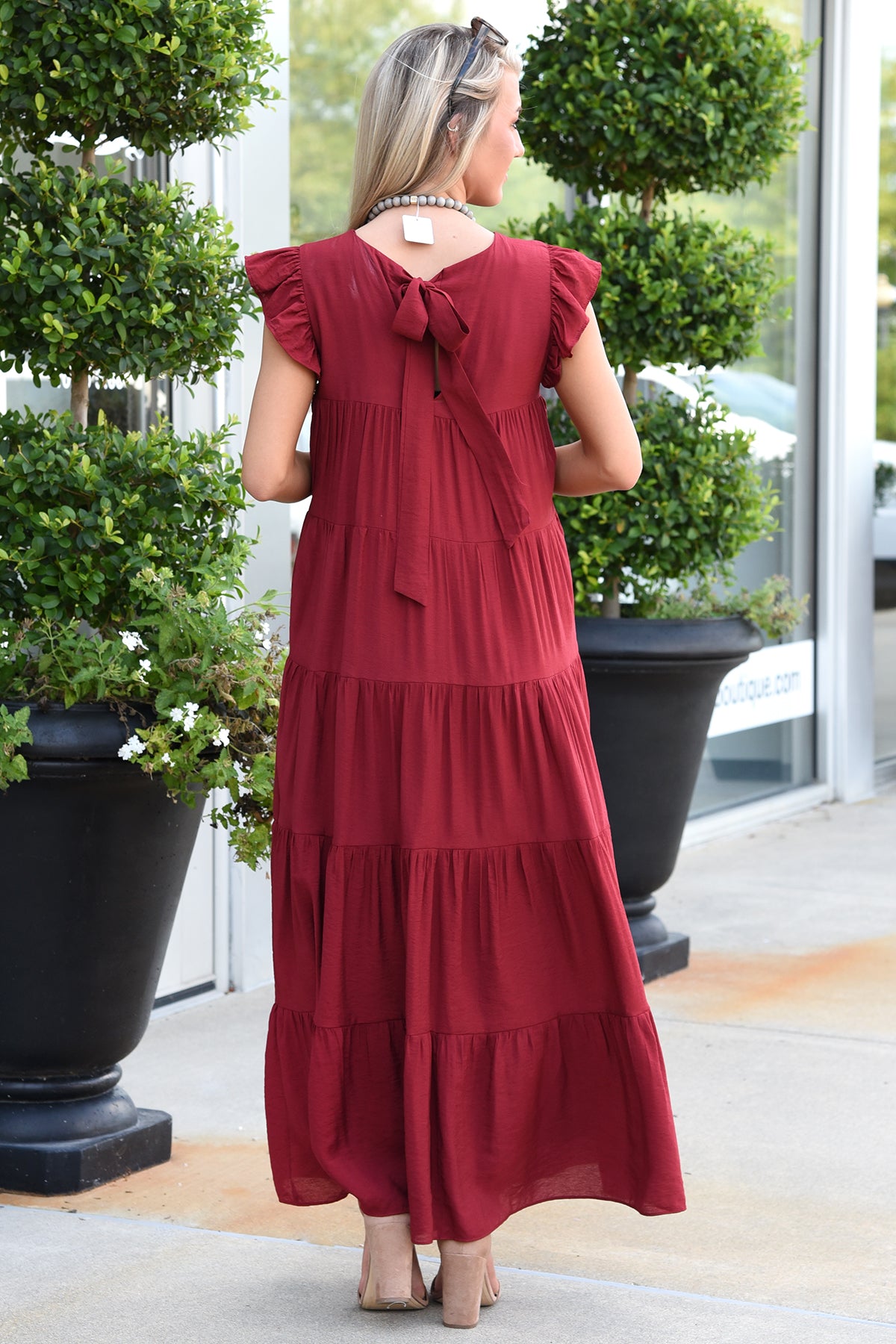 LOTS OF LOVE DRESS-BURGUNDY
