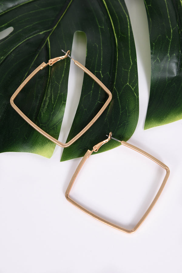 SQUARE GOLD HOOPS - Dear Stella Boutique