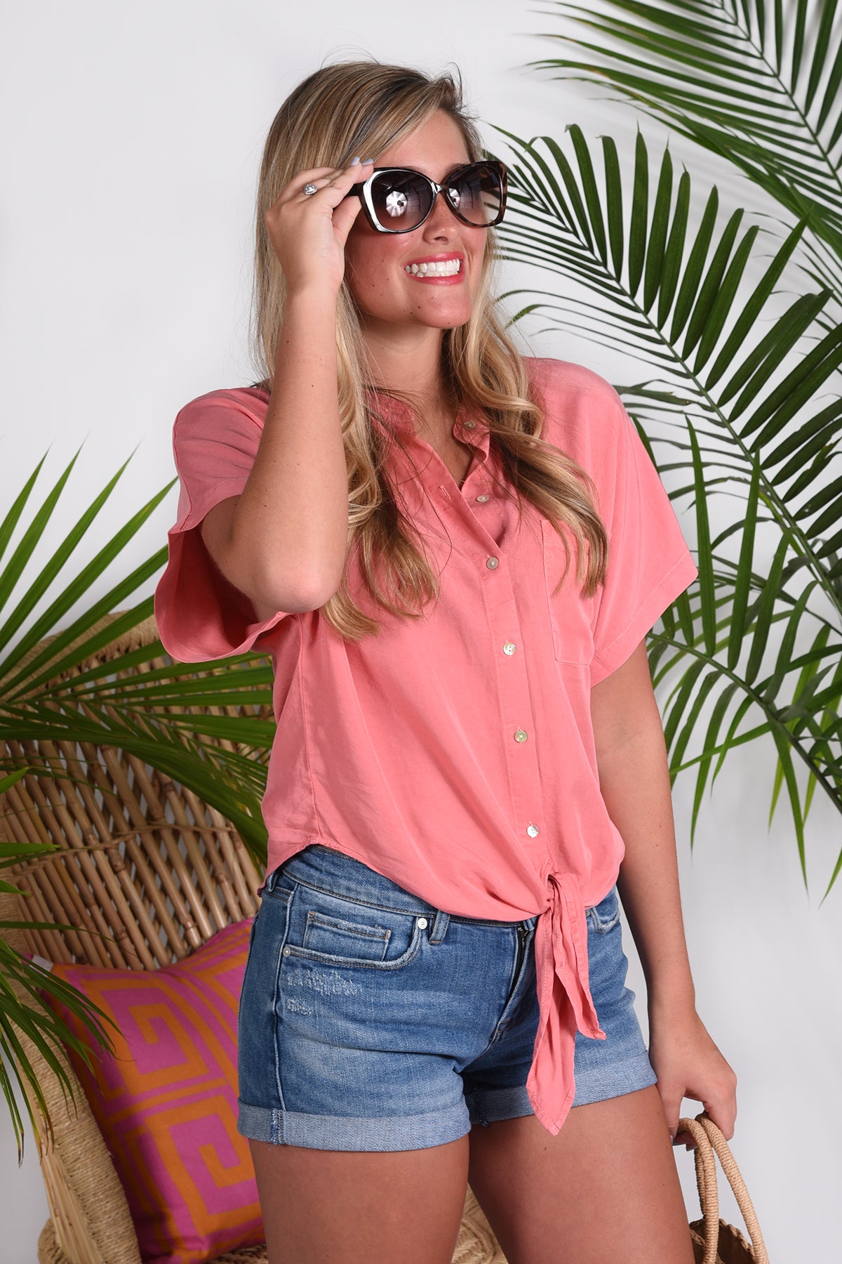 TELL THE TRUTH TOP- CORAL - Dear Stella Boutique