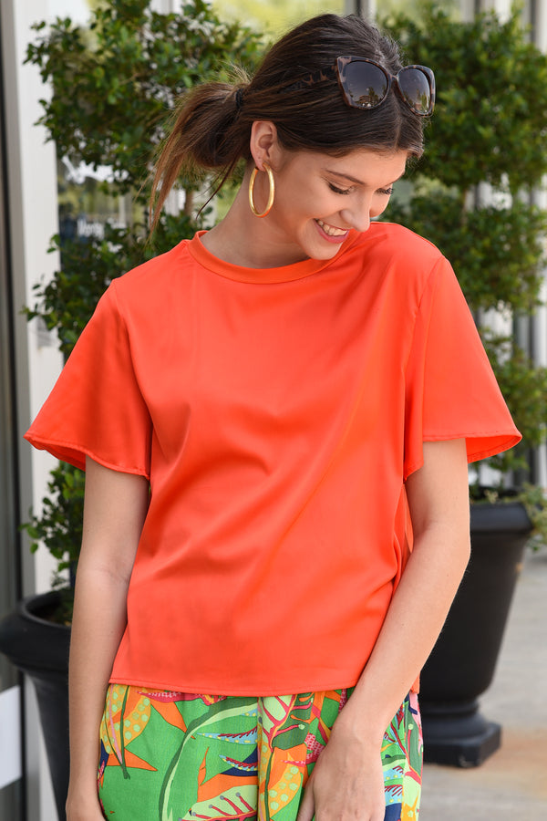 MATERIAL GIRL TOP - ORANGE