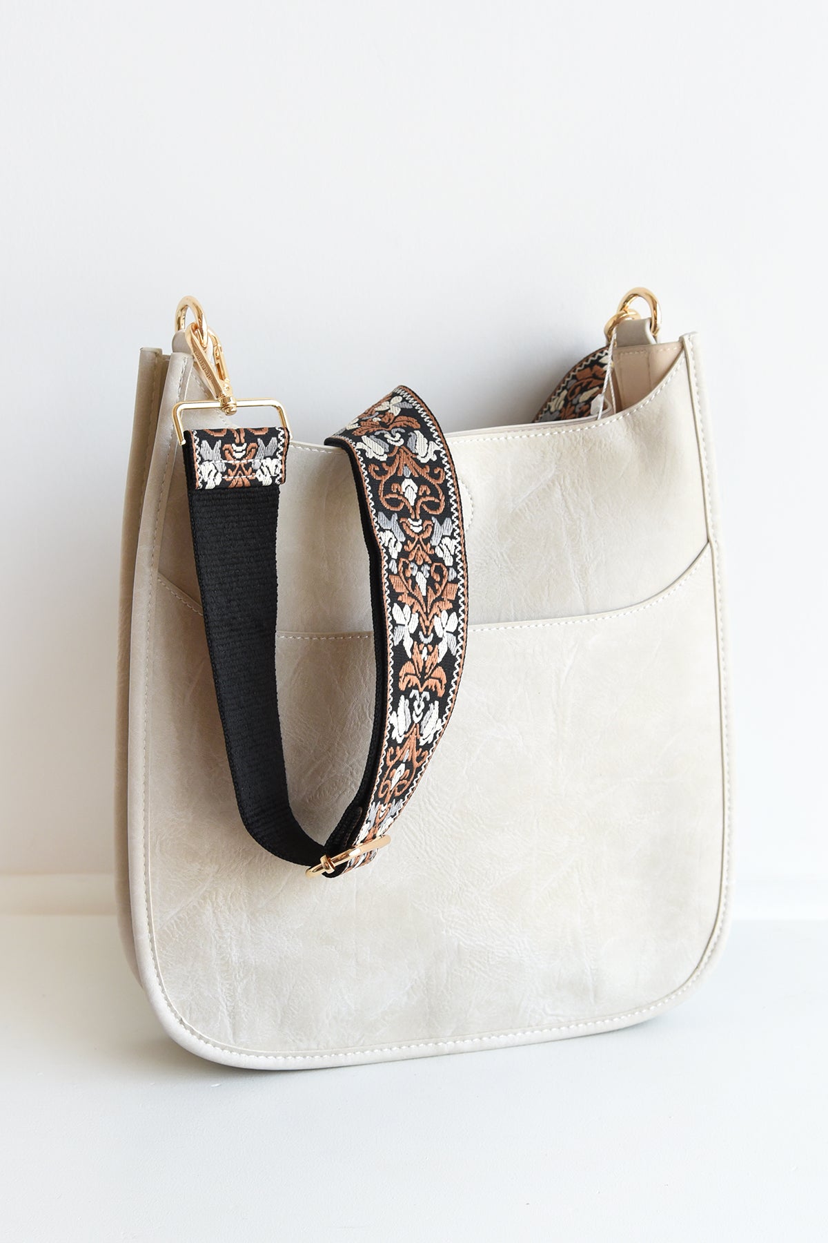 AHDORNED BLACK CREAM FLORAL STRAP Dear Stella Boutique