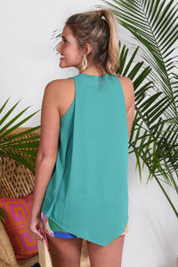 UP TO SOMETHING TANK -GREEN - Dear Stella Boutique