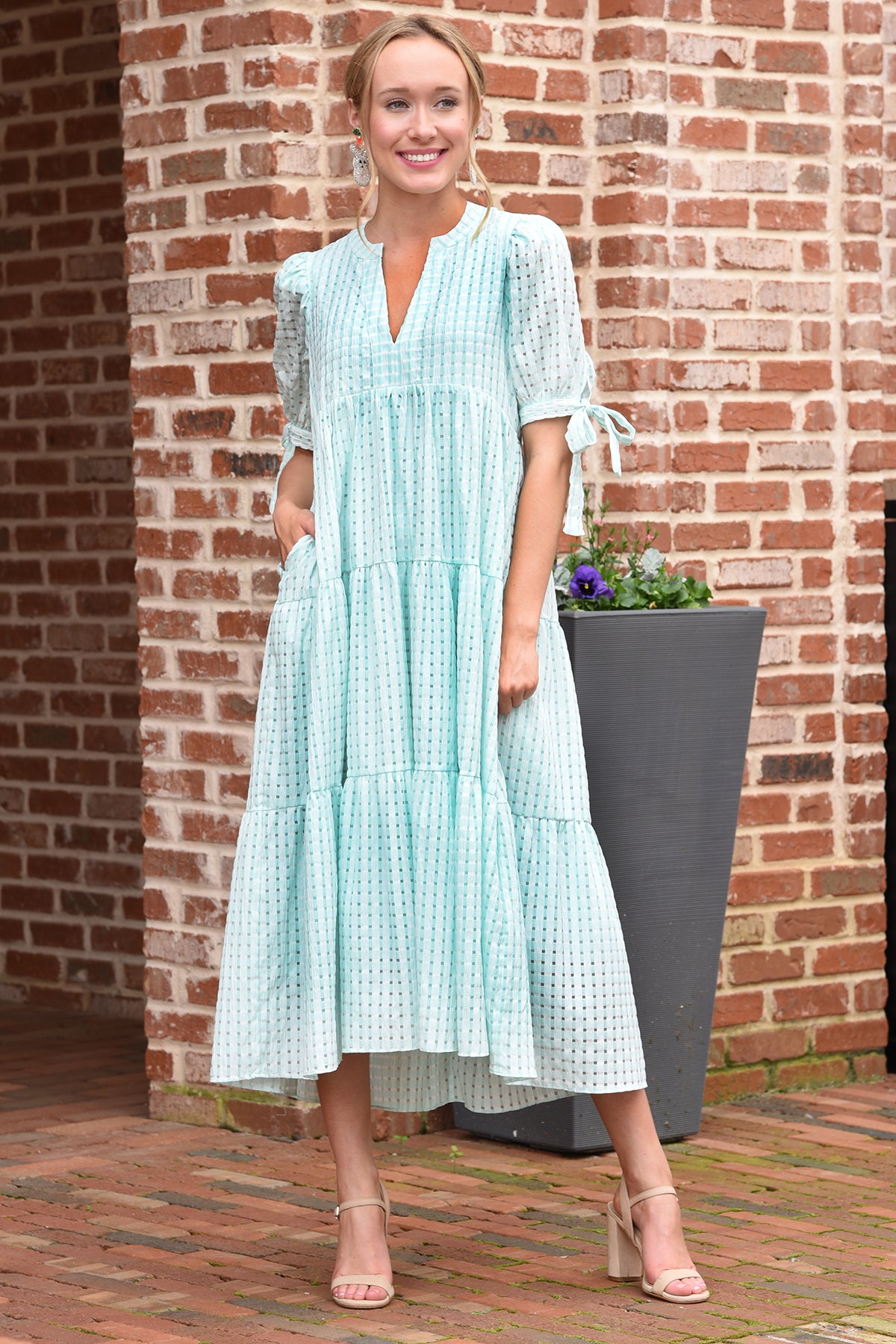 TELL A STORY MIDI DRESS -MINT