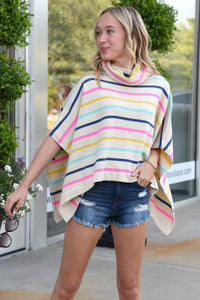 THML COLOR ME STRIPES PONCHO