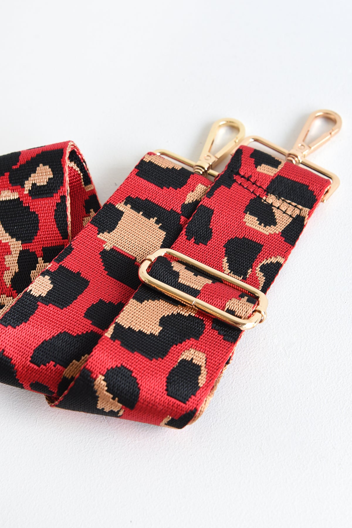 AHDORNED RED LEOPARD STRAP