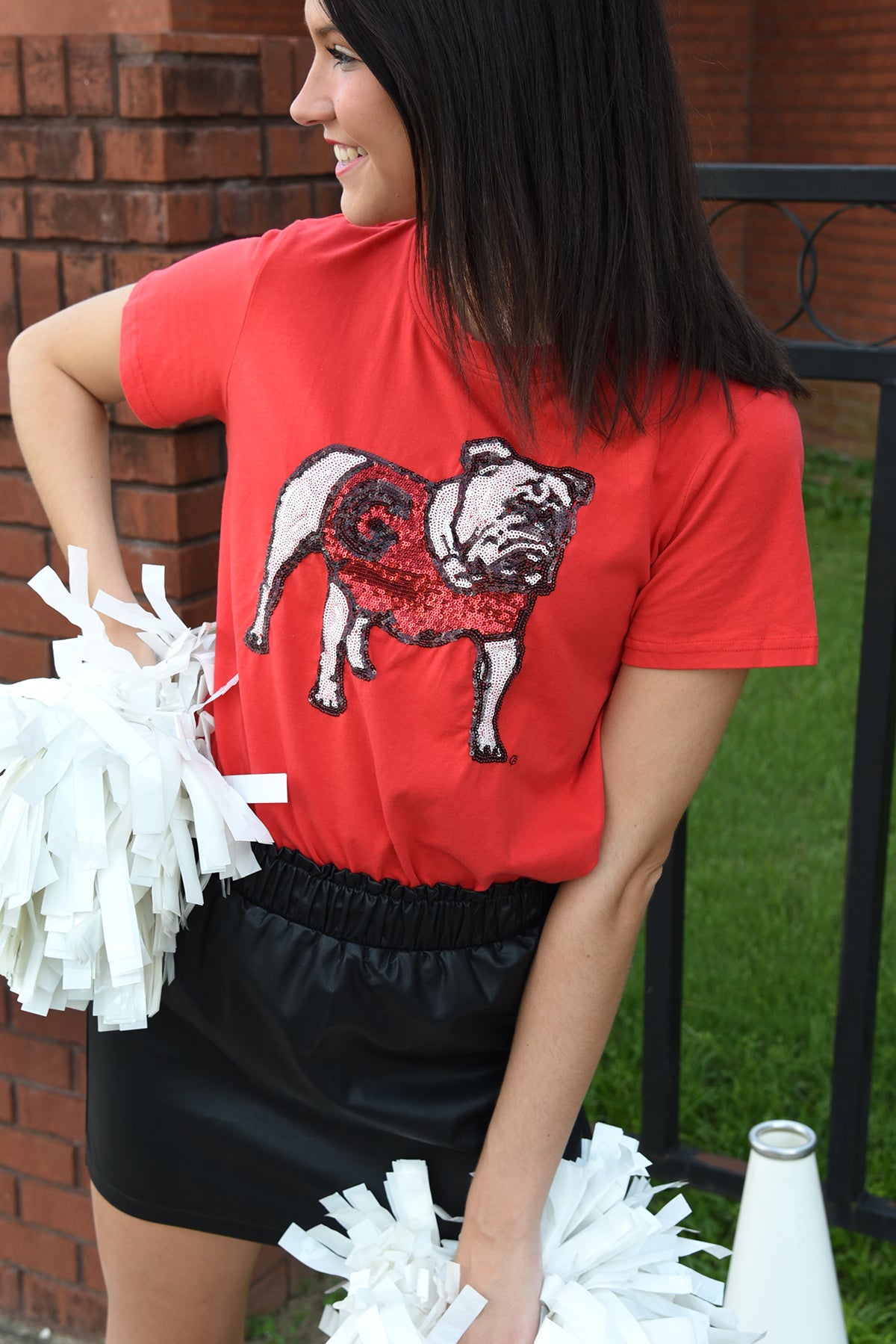 GEORGIA BULLDOG SEQUIN TOP Dear Stella Boutique