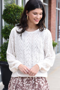 FALLING FOR YOU SWEATER- CREAM