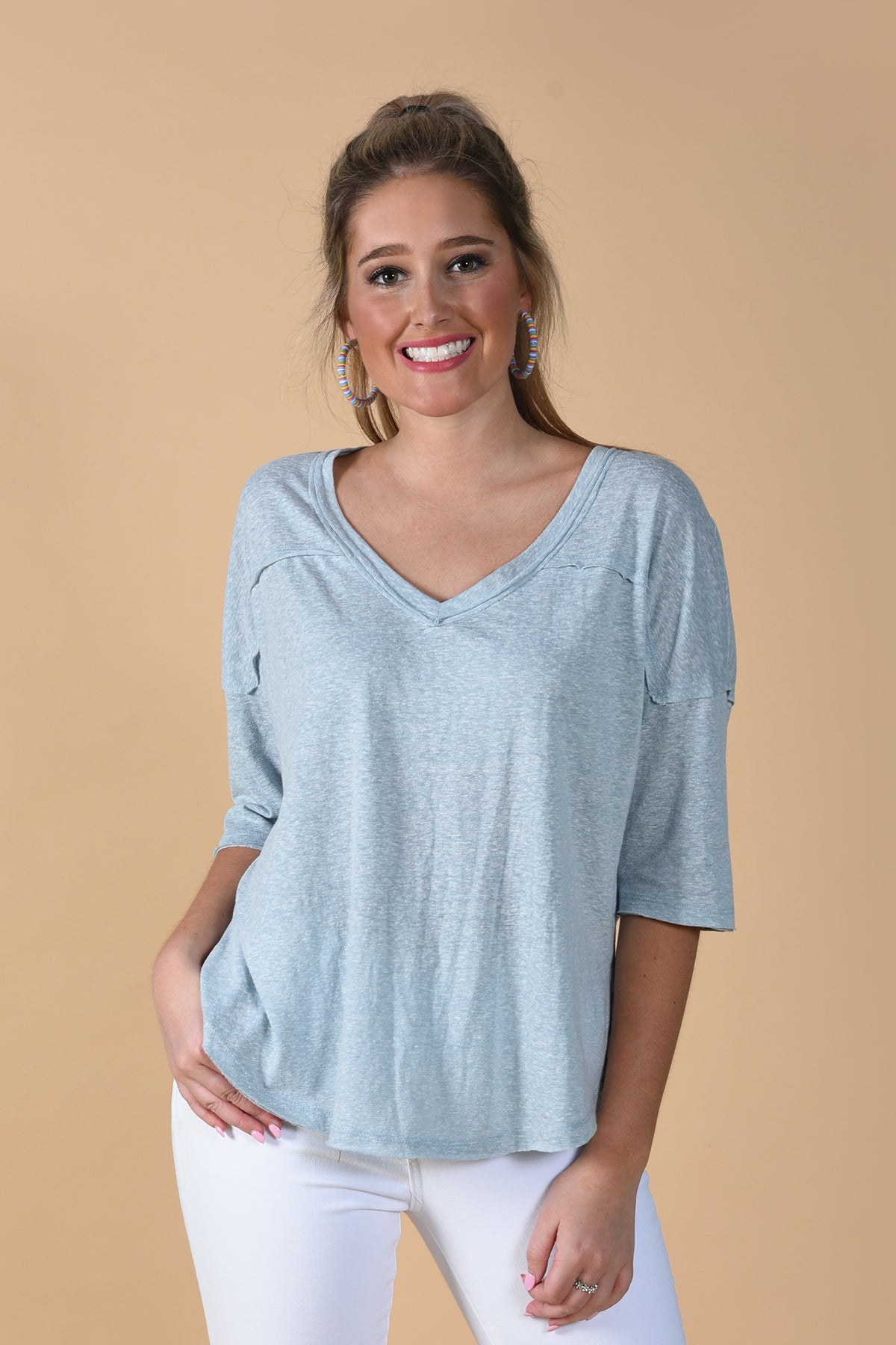 Z SUPPLY TRIBLEND SPORTY TEE - BLUE - Dear Stella Boutique