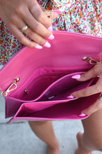 PINK CROC ENVELOPE CLUTCH