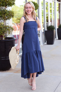 EASE INTO IT DRESS -NAVY