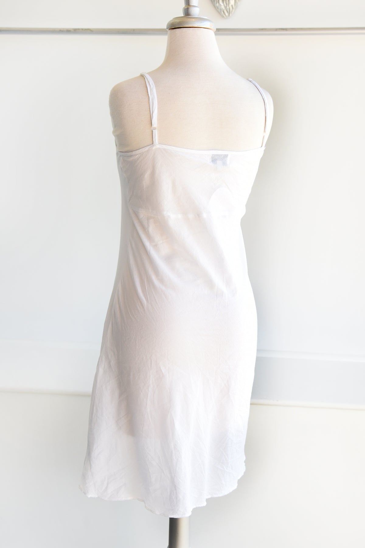 White cotton slip for under fashion dress