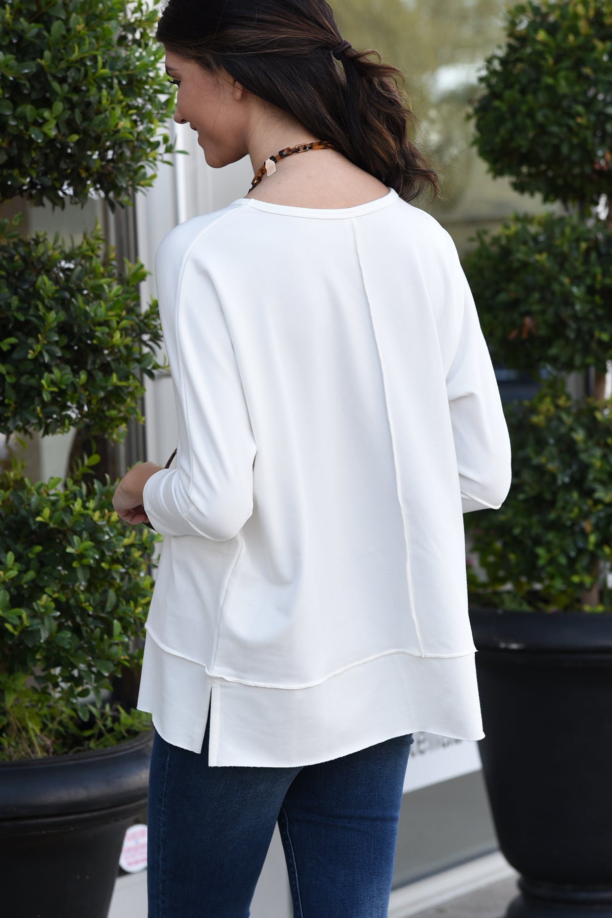 SPANX, Tops, Spanx 3x Perfect Length Dolman 34 Sleeve Soft Pullover Top  Sweatshirt White