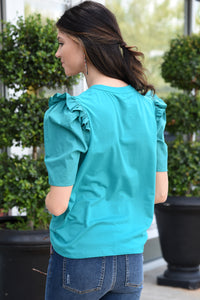 IT'S ALREADY YOURS TOP -TURQUOISE