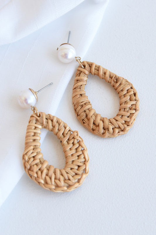 PEARL RATTAN EARRINGS