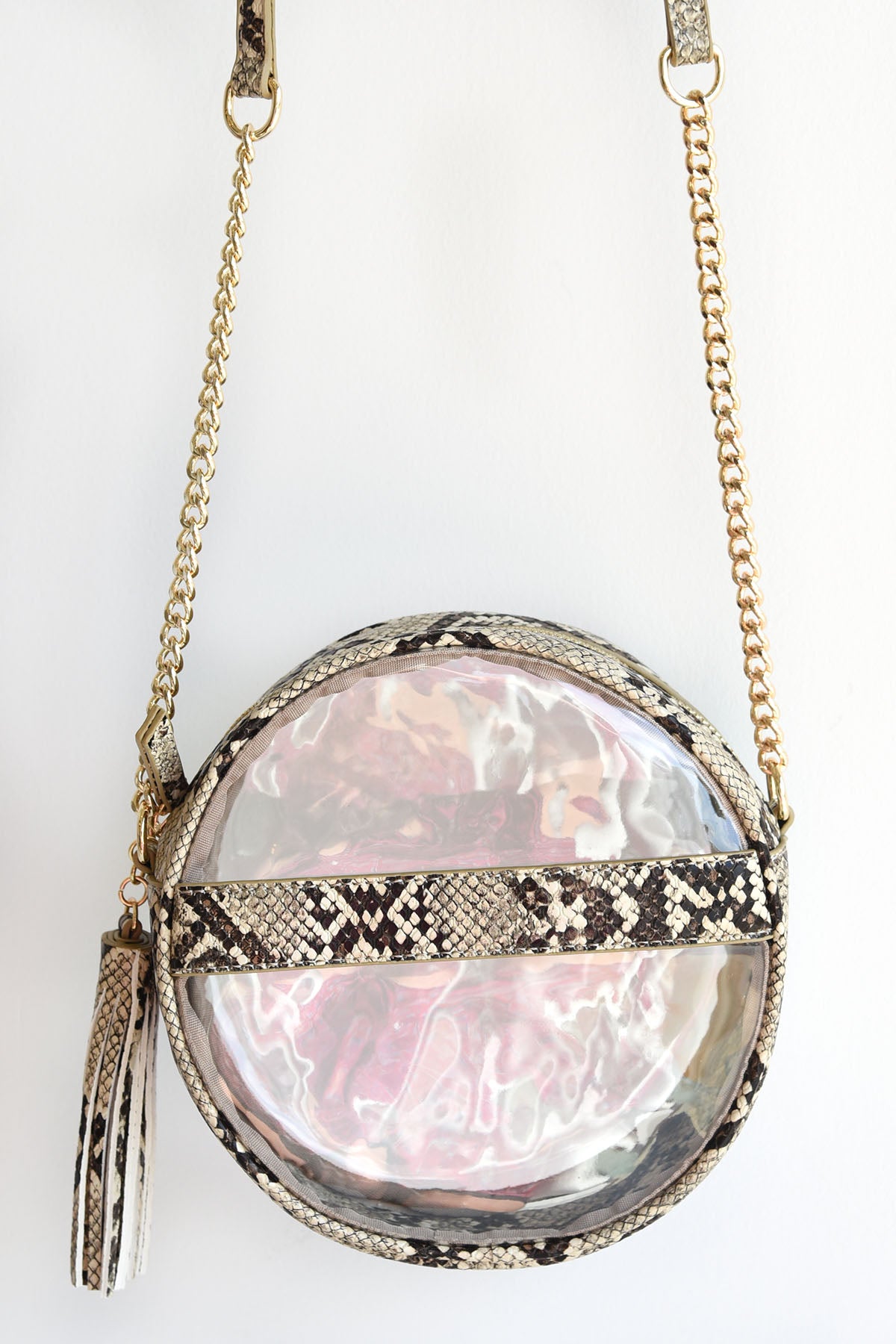 ROUND SNAKESKIN PURSE -BLACK - Dear Stella Boutique