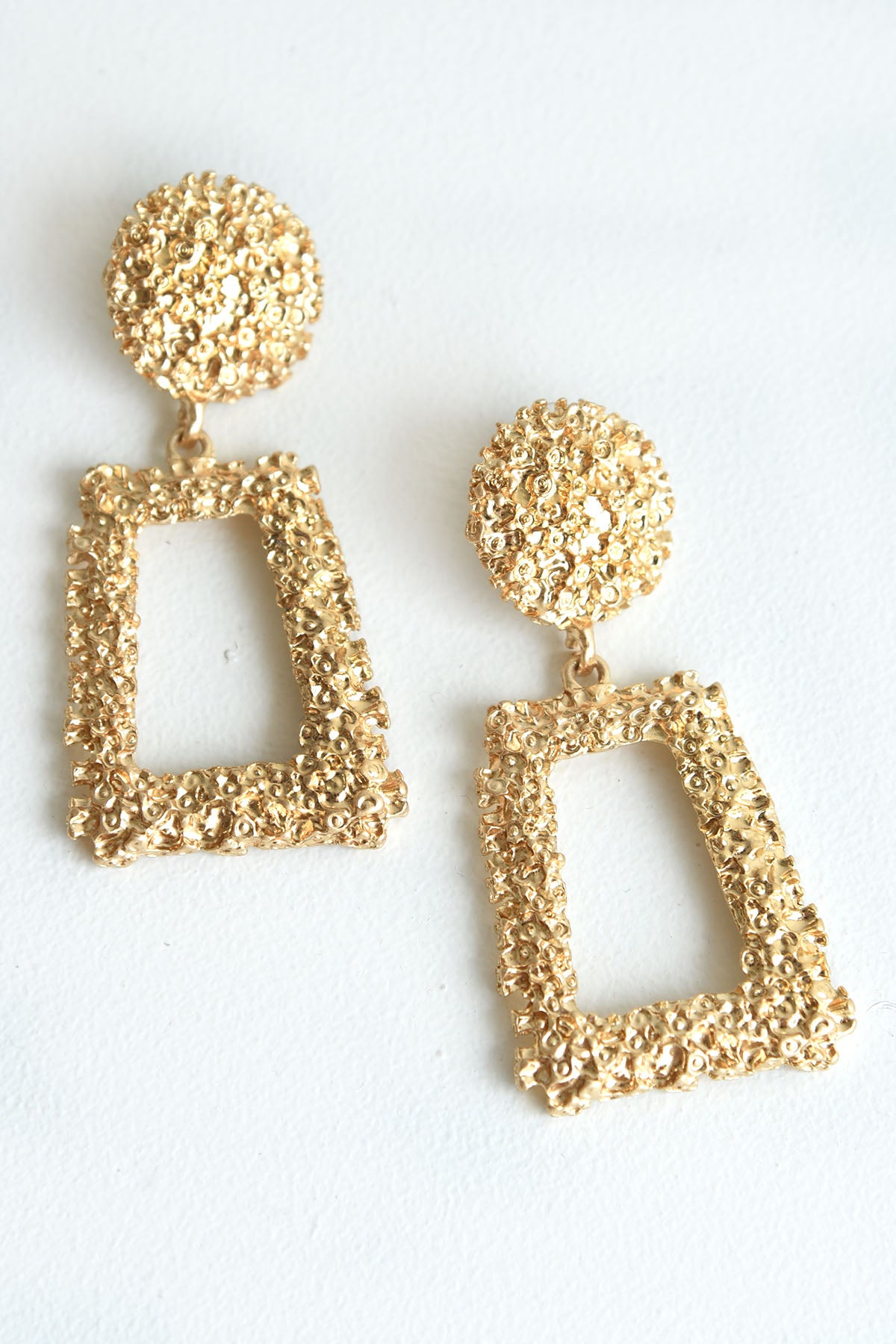 GOLD RECTANGLE EARRINGS - Dear Stella Boutique