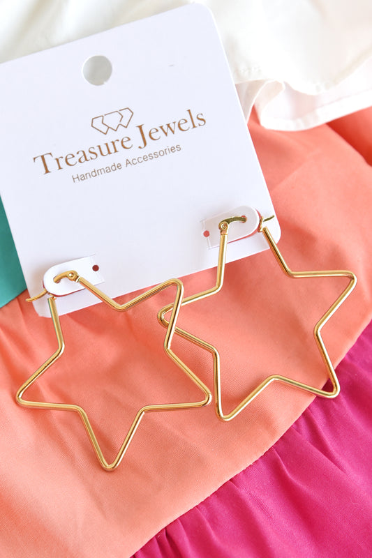 STAR HOOP EARRINGS