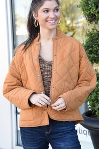 Z SUPPLY MAYA QUILTED JACKET -CAMEL BROWN
