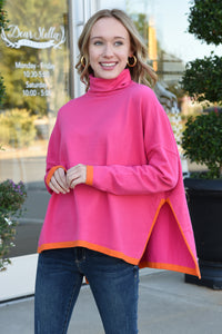 THML COLOR ME HAPPY PONCHO -PINK