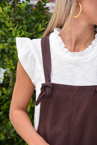 CHOCOLATE BROWN OVERALLS